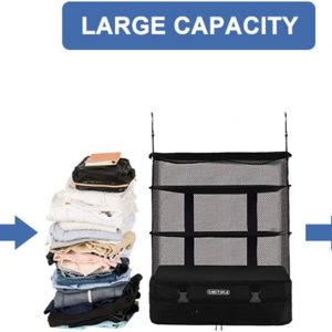 TABITORA Portable Hanging Travel Shelves Bag Packing Cube Organizer Suitcase Storage Large Capacity