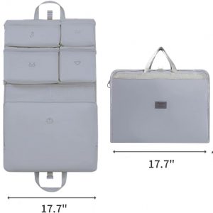 NatureNook 7-in-1 Travel Storage Bag, Foldable Hanging Packing Cube with Compartments for Clothes, Gray