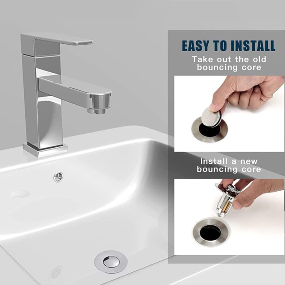 Universal Bathroom Sink Stopper Pop Up, Sink Drain Plug Bathroom Stainless Steel Sink Drain Filter Sink Drain Plug for Bathroom Kitchen - Image 4