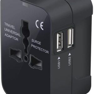 Premium Universal Travel Adapter, Portable All in One International Power Converters, European Travel Plug Adapter, for AC Power Plug with Dual USB Charging Ports Travel Essentials