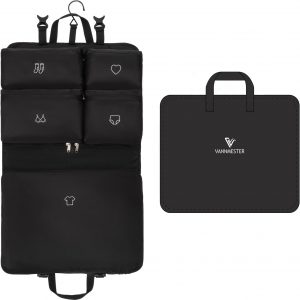 Expandable Travel Luggage Organizer,Suitcase Organizer,Hanging Trip Shelves,Travel Packing Cubes (Black)