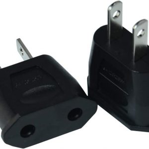 Socket Plug Adapter Europe EU Euro to US Travel Charger AC Power Converter 2PCS(Black)