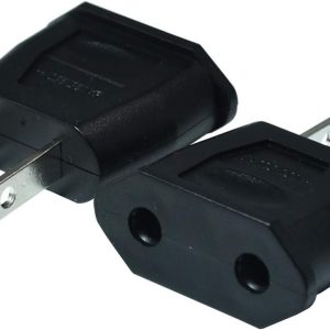Socket Plug Adapter Europe EU Euro to US Travel Charger AC Power Converter 2PCS(Black)
