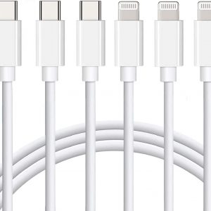 Mitesbony USB C to Lightning Cable [MFi Certified] 3Pack 6FT iPhone Charger Cord Power Delivery Type C Fast Charging Cord Compatible with iPhone 14 13 12 11 Pro Max XS Max XR X 8 iPad,White