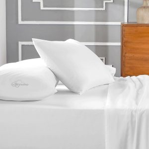 The Sky Bedding Toddler Pillowcase Set of 2 – 500 Thread Count 100% Egyptian Cotton Small Pillow Covers with Hidden Zipper Closure, Soft & Breathable Travel Pillowcase (White, 12×16 Inch)