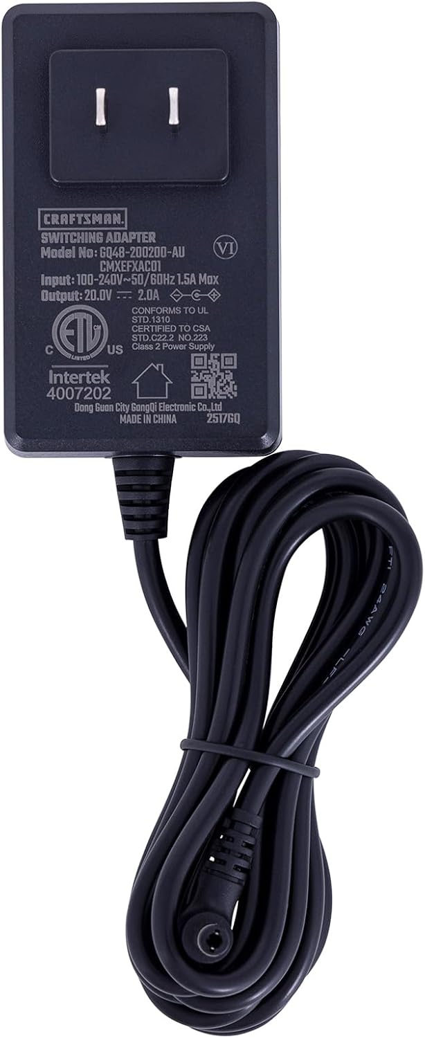 CRAFTSMAN AC Adapter 100-240v 50-60hz for CMXEFXA511214 Portable Fan, Power Supply 6ft Cord