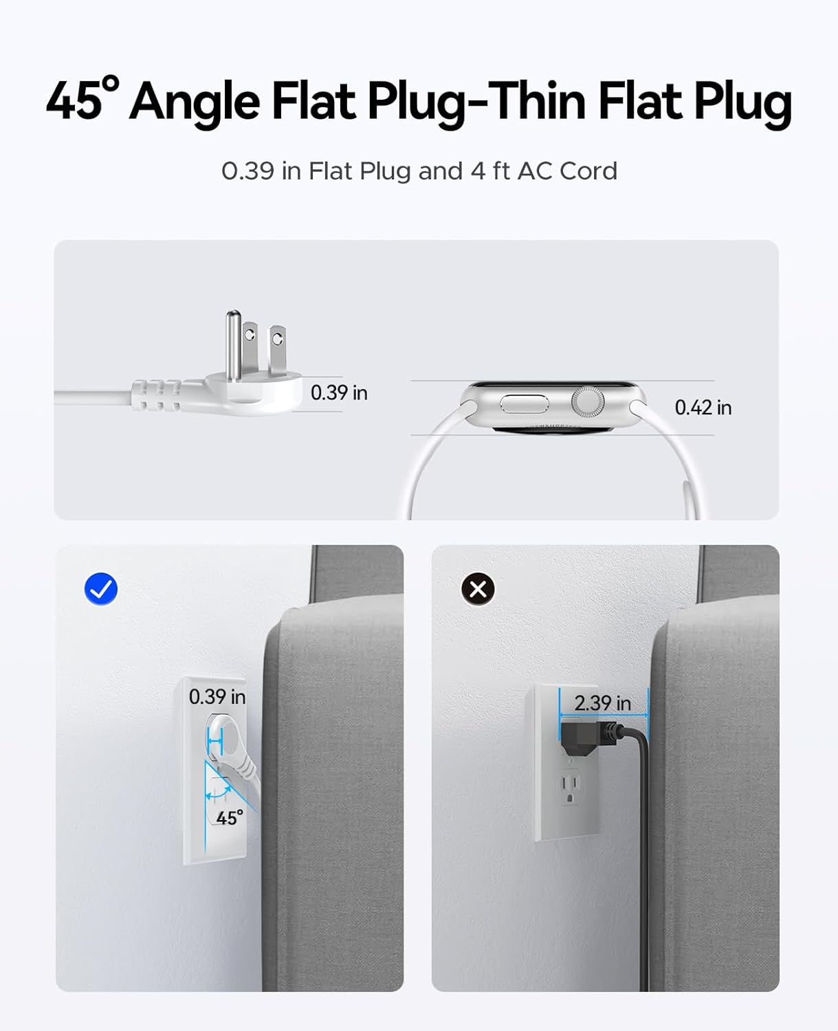 ORICO 20W USB-C PD Travel Power Strip, 4 AC Outlets 3 USB Ports (Fast Charging), 4FT Flat Plug Extension Cord, Cruise Approved, Compact for Business Travel/Dorm -AP3 - Image 7