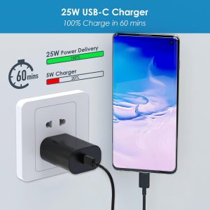 Super Fast Charger Type C, 25W PD USB C Wall Charger Fast Charging with 10FT Long Type C Charger Cable for Samsung Galaxy S25/ S24/ S23/ S22/ S21 Plus/Ultra/ Note20