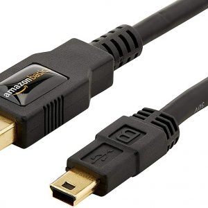Amazon Basics USB-A to Mini USB 2.0 Cable, 480Mbps Transfer Speed with Gold-Plated Plugs, 3 Foot, Black