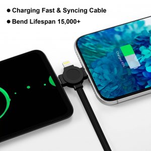 2Pack Multi Charging Cable, 3 in 1 Retractable Multiple Charger Cable, Fast Charging Cable, USB C Charger with Lightning/Micro/Type C for iPhone, iPad, Samsung, PS, Tablets & More (2, Black, 3.3ft)