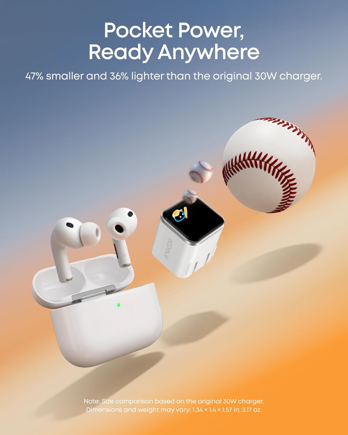 Anker Nano USB C Wall Charger, 45W Fast Charging Smart Display Charger, with 180° Foldable Plug, Smart Recognition,Built-in Care Mode,for iPhone 17/16,Apple Watch(White,Non-Battery,No Cable Included) - Image 4