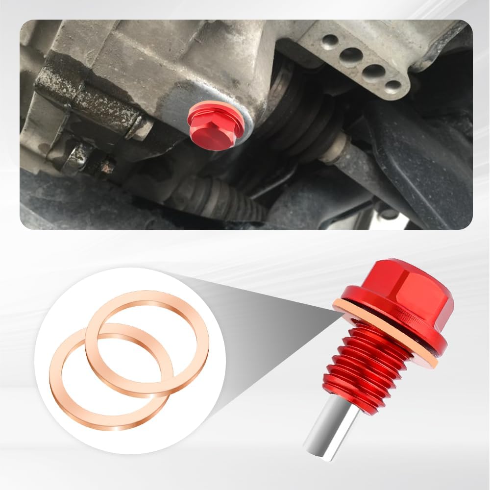 20PCS Oil Drain Plug Gasket,Copper Oil Drain Pan Crush Washer Fits M14x1.5 Transmission Drain Plug,Universal Transfer Case Differential Gasket for Car Truck SUV Oil Change - Image 5