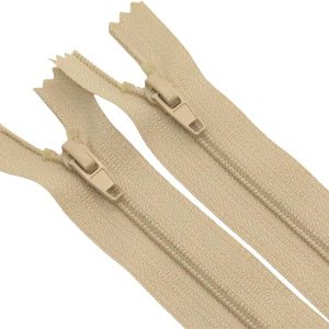 MebuZip 2PCS #3 Beige 48 Inches Closed Bottom Zippers Nylon Coil Zippers for Sewing,Pillow Cushions, Upholstery,Slipcovers (48″)
