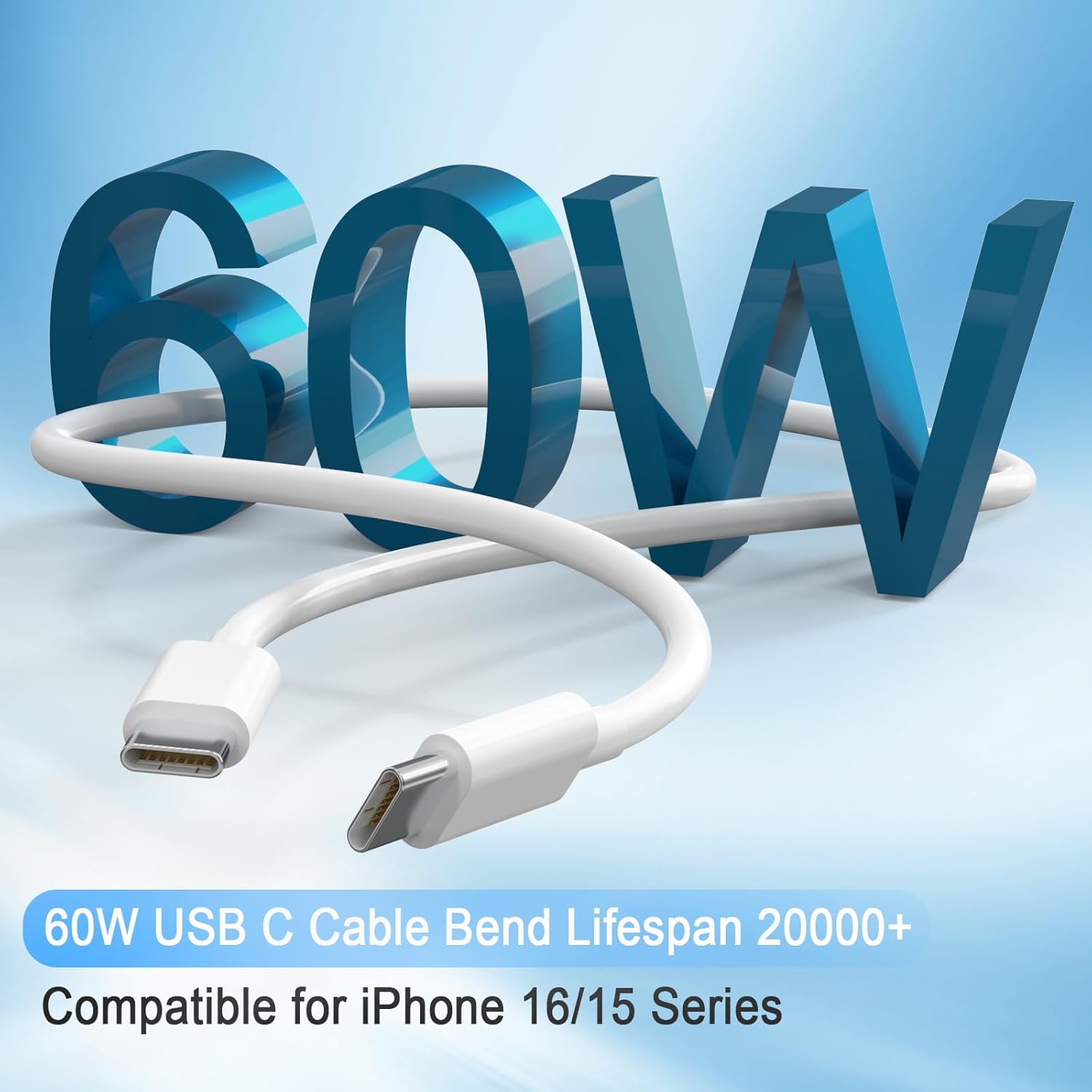 iPhone 17 16 15 Charger, USB C Charger, 4-Pack Fast Wall Charging, USB-C Chargers Block (4-Pack 6 ft Cable Included) for iPhone 17/16/15/15 Pro/15 Pro Max/iPad Pro/AirPods Samsung & More - Image 3