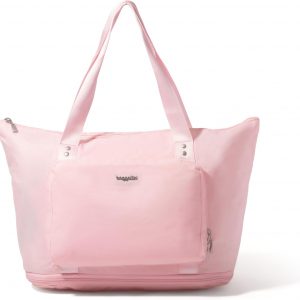 Baggallini Carryall Expandable Lightweight Travel Tote 22″ Packable Folding Compact Nylon Washable Weekender w/Luggage Sleeve