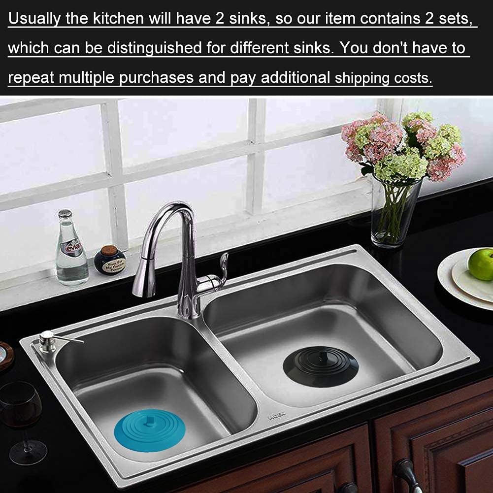 2PCS Kitchen Sink Stoppers, Universal Drain Plug, 6.0 Inch Silicone Sink Drain Stopper, Sink Drain Cover, Sink Drain Plug, Sink Water Stopper, Bathtub Stopper - Image 5