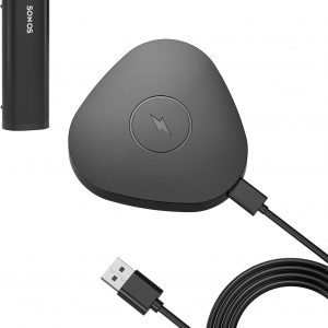 Wireless Charger Compatible with Sonos Roam Gen 2nd/1st, Magnetic Charging Base, Power up Charging Dock for Portable Bluetooth Speaker for Sonos Roam SL(Black)