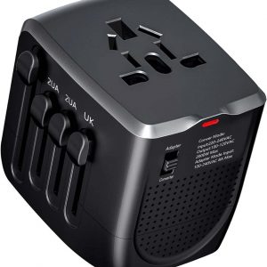 International Travel Adapter Voltage Converter to Step Down 230V to 120V for Hair straighteners, laptops, Cell Phones, Power converters from USA to UK, Europe, Australia Over 200