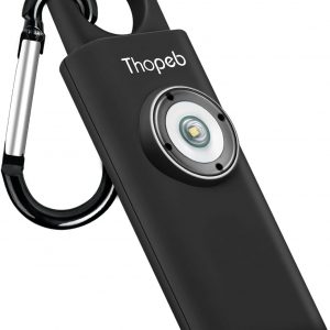Thopeb–The Original Personal Safety Alarm for Women Self Defense – Elders & Kids Self Defense Keychain Siren – 135dB Loud Siren Bird Sound – Cute Key Chains Protection (Charcoal)