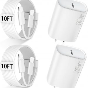 iPhone 17 16 15 Pro Max Charger 10 FT, iPhone 17 Charger Fast Charging Cord Long USB C 10FT Cable with 20W PD Fast iPhone 17 Pro Max Chargers Block for Apple iPhone 17/17 Pro Max/17 Air/16/15, iPad