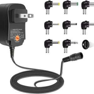 Multi-Voltage AC DC Power Adapter 12W 3V 4.5V 5V 6V 7.5V 9V 12V 1000mA 1A Universal Switching Power Supply AC/DC Charger with 8 Plugs for Speaker Router Baby Monitor CCTV Camera