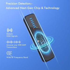 Upgraded Hidden Camera Detector – AI-Powered Anti-Spy Device, GPS Tracker & Bug Detector, Portable RF Signal Scanner for Hotels, Travel, Home & Office (Black)