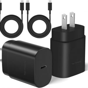 Type-c Charger Fast Charging Block,25W Power Adapter with 4FT Cable, Ultra Fast Charging for Samsung Galaxy S24 S23 S22 S21 Ultra/S20 Ultra/Note 20 Ultra and Other Devices