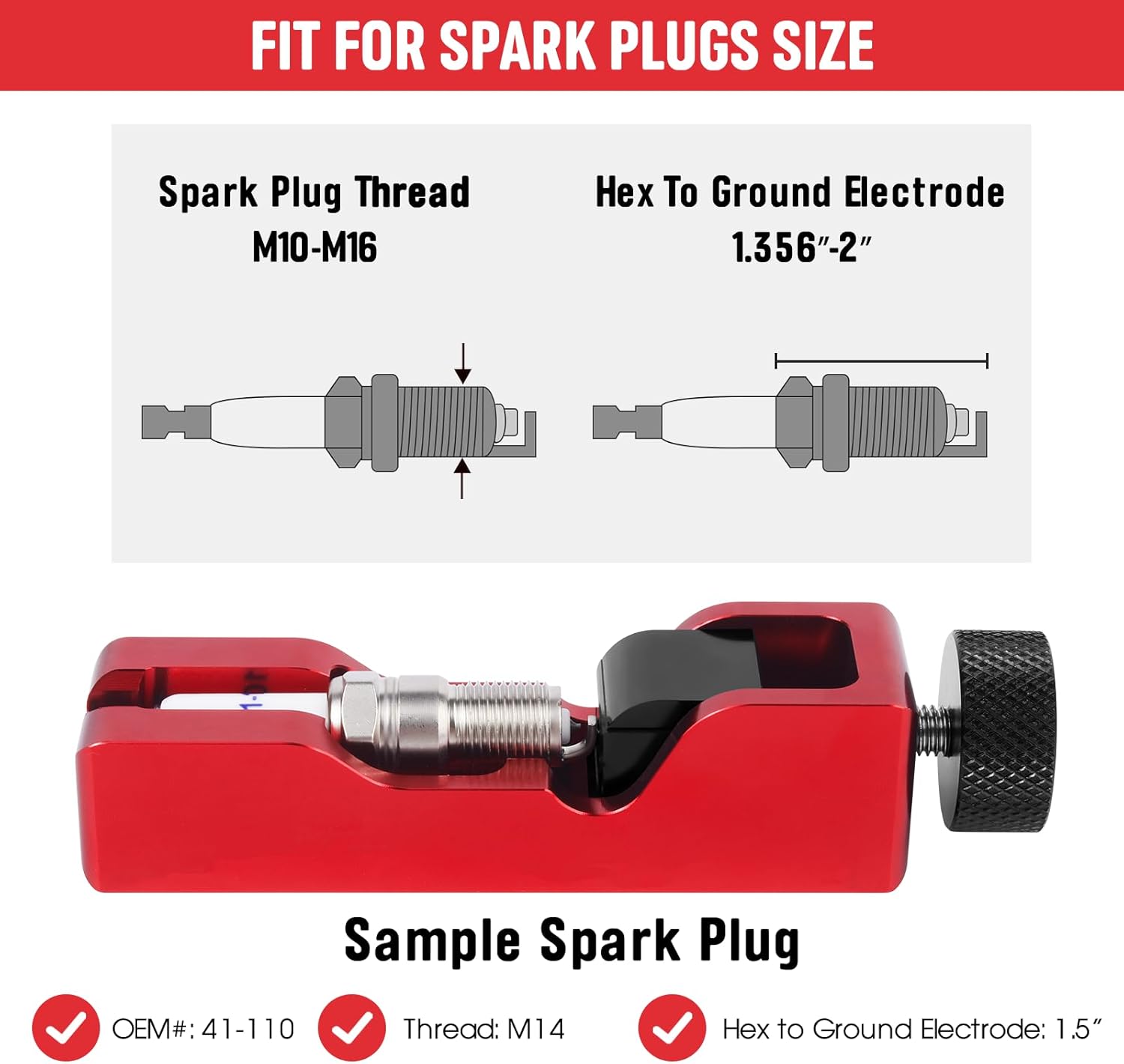 Spark Plug Gap Tool Set with Feeler & Gap Gauge for Most 10mm-16mm Spark Plugs – Universal Gapper for Gapping Adjustment and Measurement - Image 5