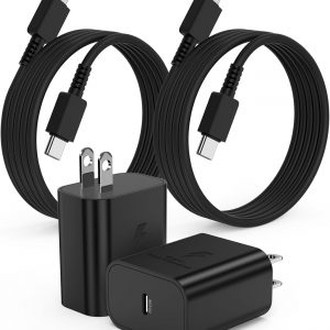 2Pack 45W Super Fast Charger Type C 6ft, USB C Wall Charging Block Plug and Long Android Phone Charger Cable Cord for Samsung Galaxy S25/S24 Ultra/S23+/S22 Plus/S21/S20/Note 20/iPhone 17 16 15 Pro Max