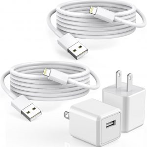 iPhone Charger,2Pack 6FT USB Wall Charger Fast Charging USB Cable Charging Cube Travel Plug Block with 6Foot Fast Cuble Lightning Cable Cord for iPhone 14 13 12 11 Pro Max XS XR X 8 7 SE2022 iPad