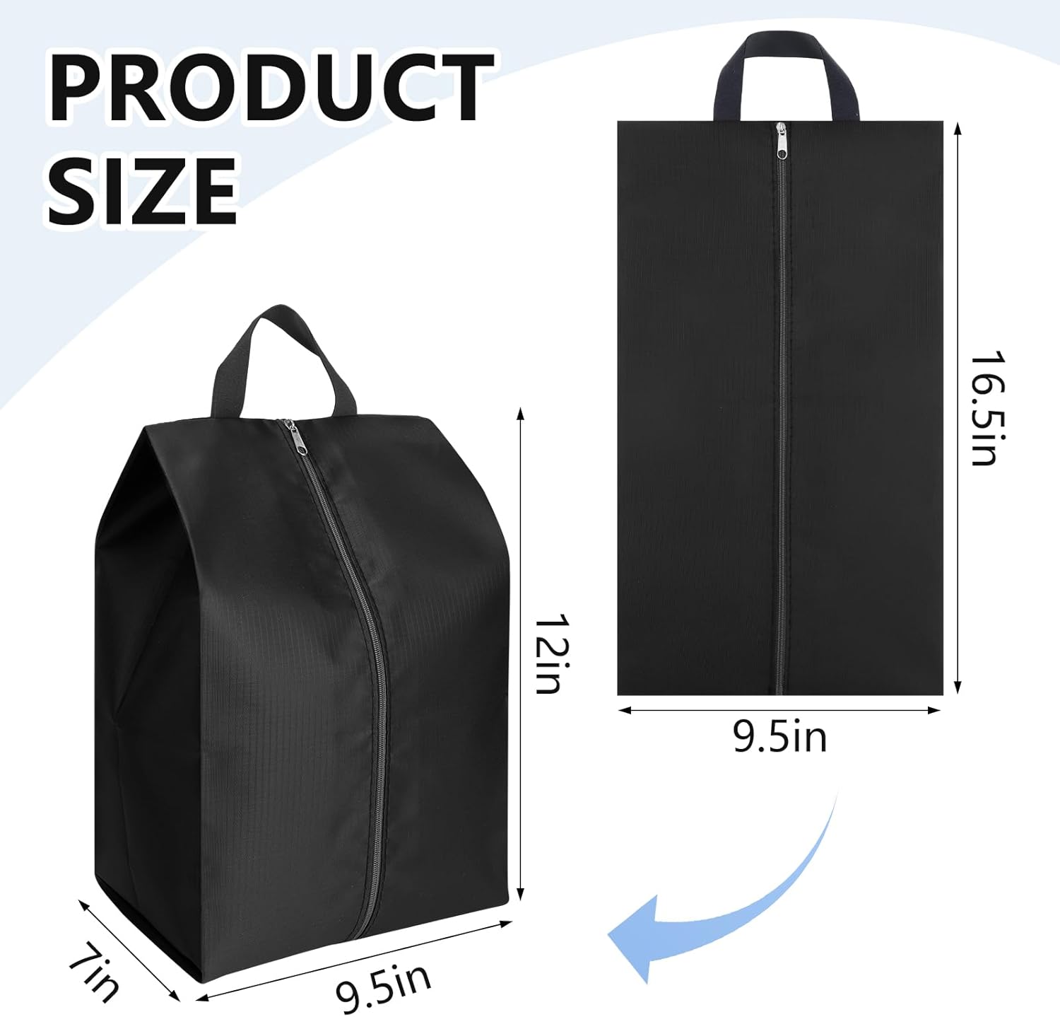 Shoe Bags for Travel, 6 Pack Large Oxford Fabric Portable Travel Shoe Bag with Zip for Storage and Packing Vacation Essentials - Image 2