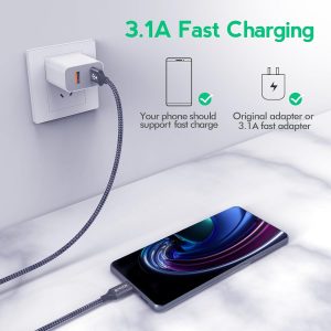 USB to USB C Cable, (5-Pack, 3/3/6/6/10 ft) for iPhone 17/17 Pro/17 Pro Max/17 Air/16/16e/16 Pro/16 Pro Max/15/15 Pro Max, Type C Charger Cord for Galaxy S25 S24 A56 A55 A36 A35 A16, Moto