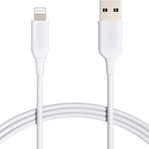 Amazon Basics 2-Pack Fast Charging USB-A to Lightning ABS Durable Charger Cable, MFi Certified for Apple iPhone Charging, iPhone 14 13 12 11 X Xs Pro, Pro Max, Plus, iPad, 6 Foot Length, White