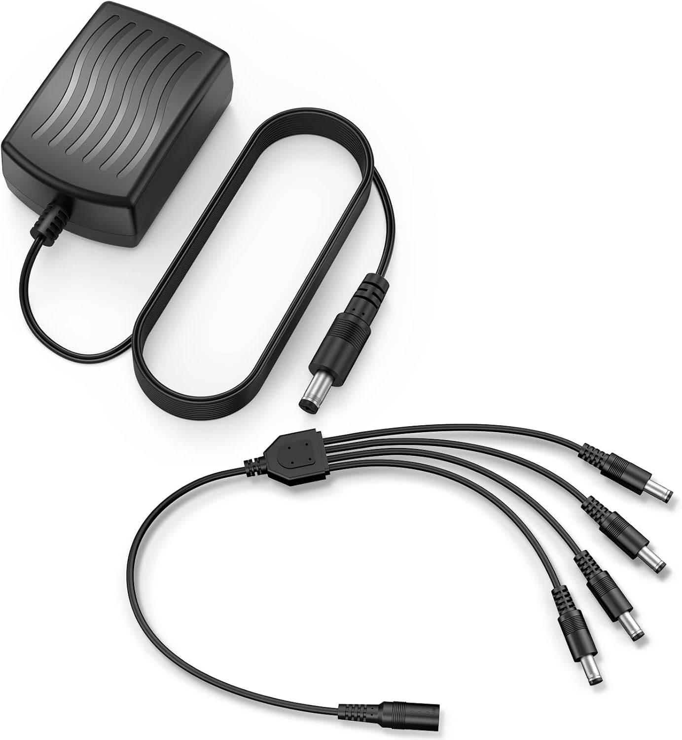 ANNKE Security Power Adapter Supply AC to DC 12V2A and 1-to-4 Splitter Power Cord for CCTV Surveillance Camera DVR System