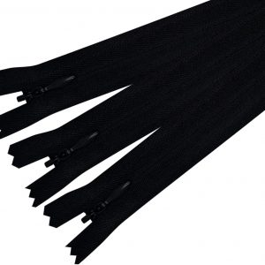 ANPURZII 3PCS #3 24 Inch Black Invisible Zippers for Sewing Skirts, Nylon Coil Bulk Zippers for Pocket, Pillow(Black 24″ 3PCS)