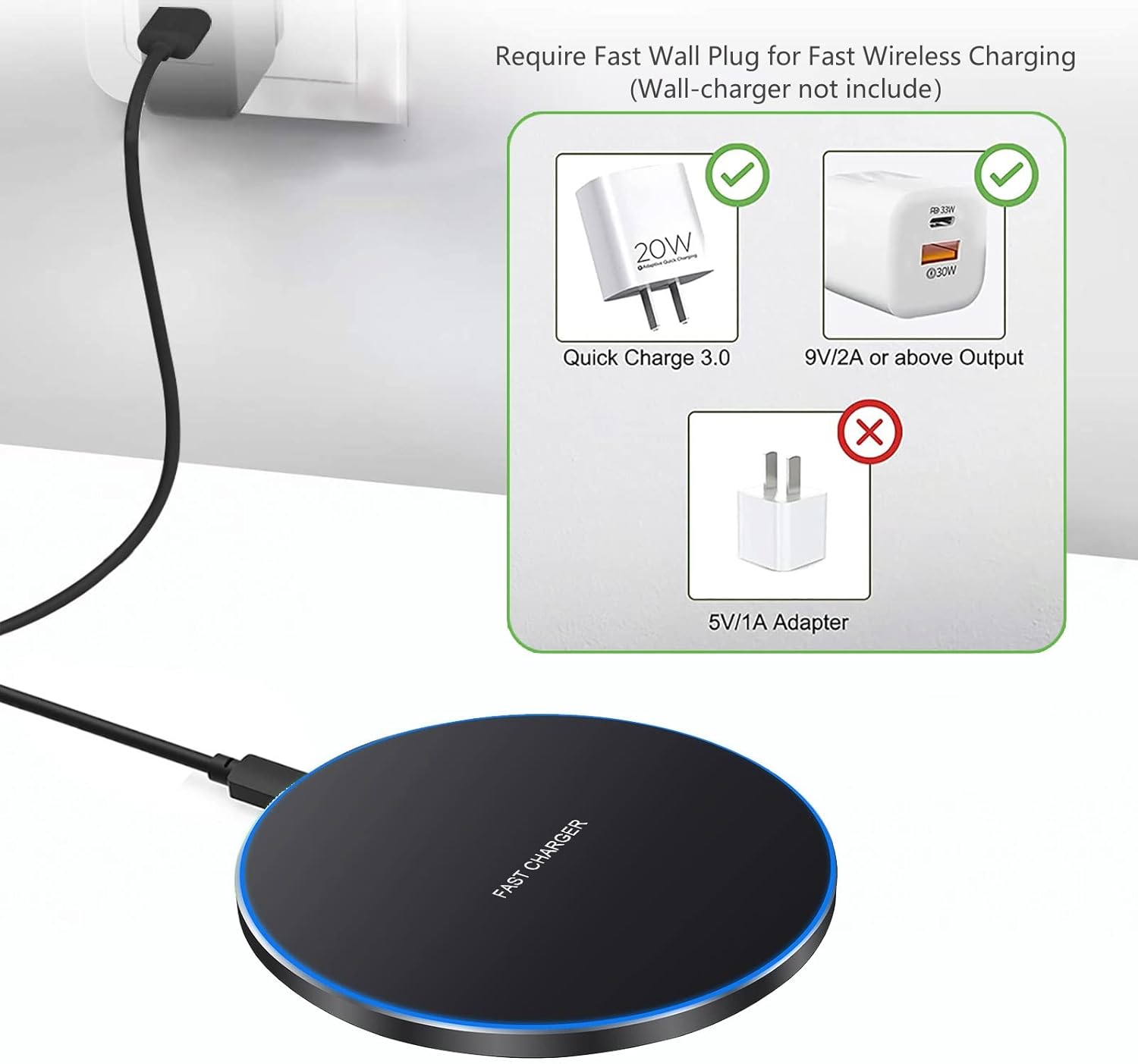 Fast Wireless Charger,20W Max Wireless Charging Pad Compatible with iPhone 17/17 Pro/16/15/14/13/12/SE/XS Max/XR,AirPods;FDGAO Wireless Charge Mat for Samsung Galaxy S25/S24/Note,Pixel/LG - Image 5