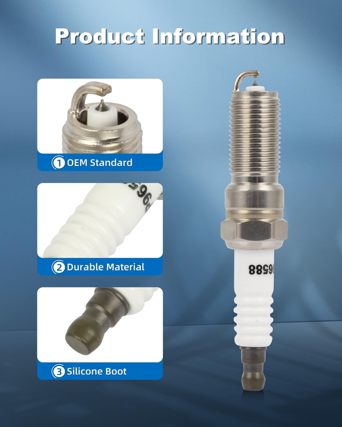 ECCPP Spark Plug Platinum Iridium Fit for Ford for Edge 2013-2018,for Lincoln for MK 2015-2019 Replacement for 96588 (4 Spark Plugs) - Image 2