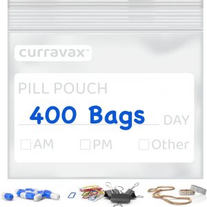Pill Pouch Bags for Travel Pack of 400 – BPA Free 3 x 2.75 inch Pill Pouch – Pill Pouches for Medicine with Write on Label –Clear Ziplock Pill Baggies for Travel Medicine Organizer