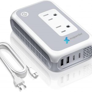 220V to 110V Voltage Converter, Mapambo 250W European Converter, Step Down Voltage Converter US to Europe, Travel Converter for Curling Iron, Straightener – 2 AC Sockets with 2 USB A & 2 USB C Ports