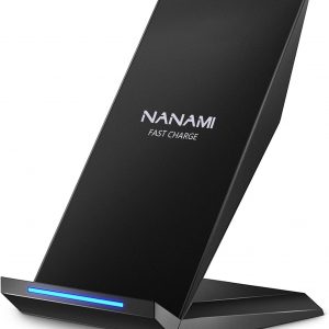 Fast Wireless Charger, NANAMI 15W Qi Certified Wireless Charging Stand Compatible iPhone 17/17 Air/16/15/15 Pro/15 Plus/15 Pro Max/14/13/12, for Samsung Galaxy S25/S24/S23/S22/S21 and Qi-Enabled Phone