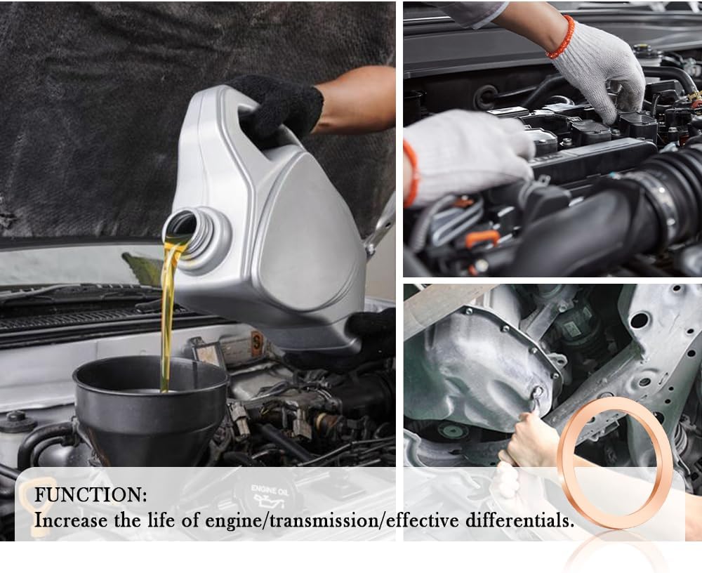 20PCS Oil Drain Plug Gasket,Copper Oil Drain Pan Crush Washer Fits M14x1.5 Transmission Drain Plug,Universal Transfer Case Differential Gasket for Car Truck SUV Oil Change - Image 6