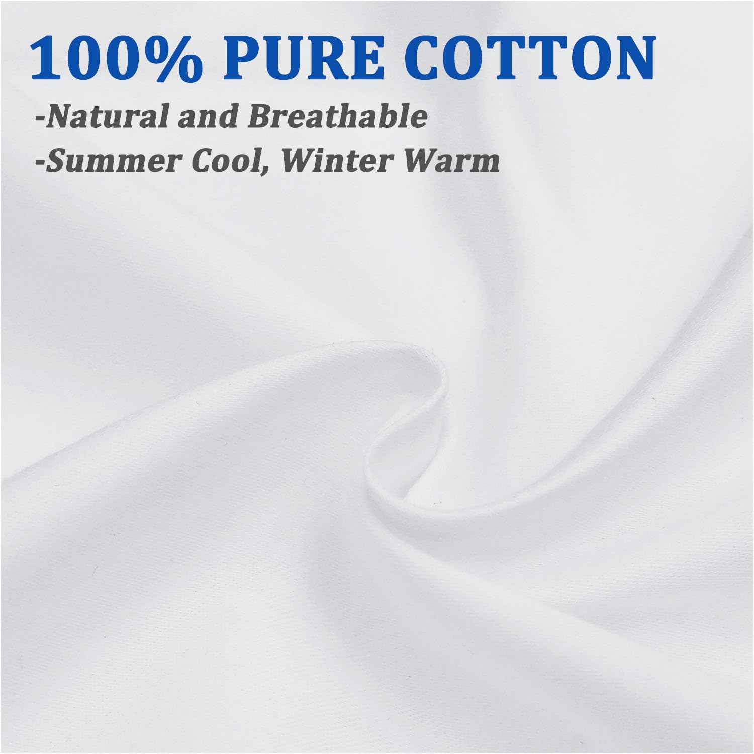 Cotton Pillow Cases Standard Size Set of 4, White Pillow Protectors with Hidden Zipper, Cooling Breathable Zippered Pillow Covers & Soft Pillowcase Covers, 20x26 Inches - Image 4