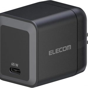 ELECOM 65W USB C Wall Charger Block, GaN II Fast Charging, Laptop Power Adapter for MacBook Air, iPad, iPhone, Tablet, Airpods, Watch, Speakers, Samsung, Single Port Charging Block