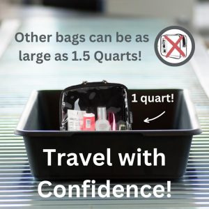 BORSALI TSA Approved Toiletry Bag – Clear Quart Size for 3-1-1 Carry On Travel – Makeup Organizer Cosmetic Pouch with Zipper – Travel Accessories – Taupe