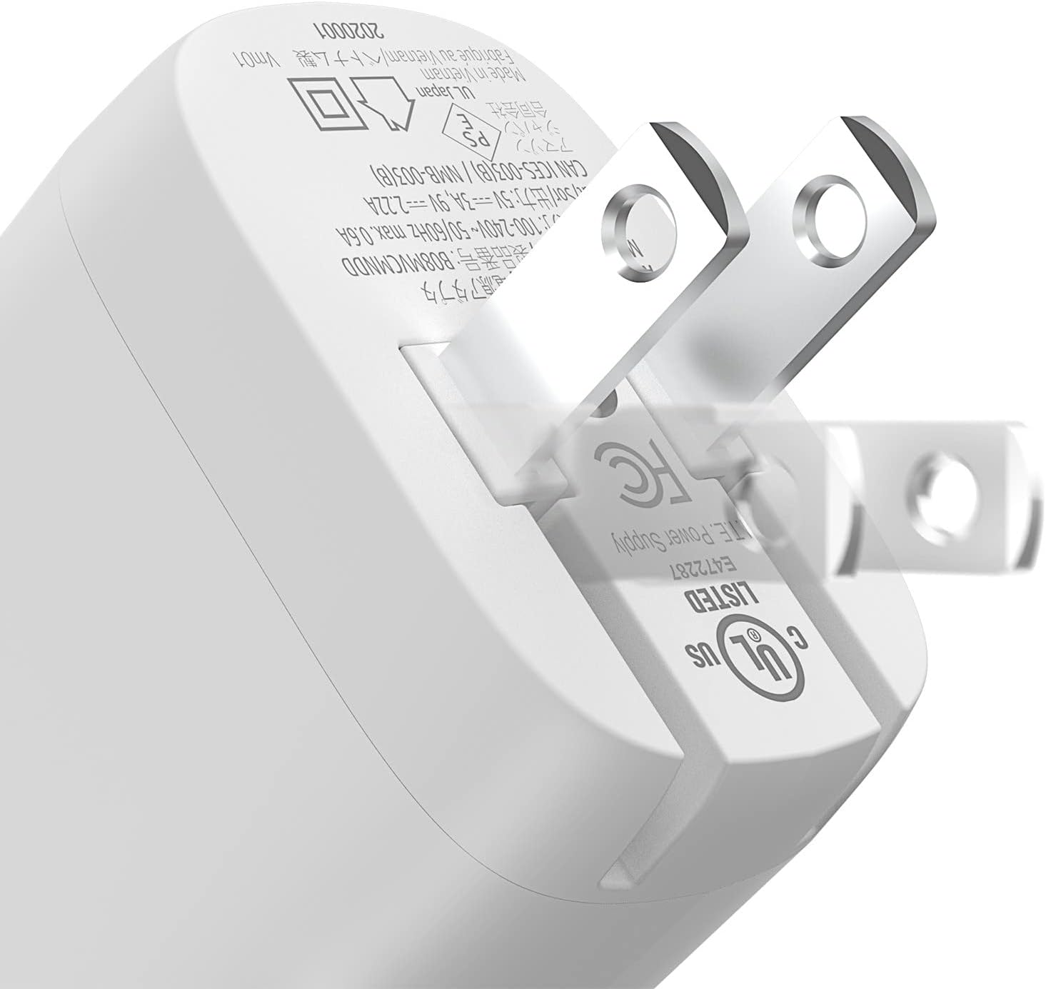 Amazon Basics 20W One-Port USB-C Wall Charger with Power Delivery PD for Tablets & Phones (iPhone 16/15/14/13/12/11/X, iPad, Samsung, and more), non-PPS, 1.81 x 1.73 x 1.09 inches, White - Image 3