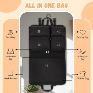 Expandable Travel Luggage Organizer,Suitcase Organizer,Hanging Trip Shelves,Travel Packing Cubes (Black)