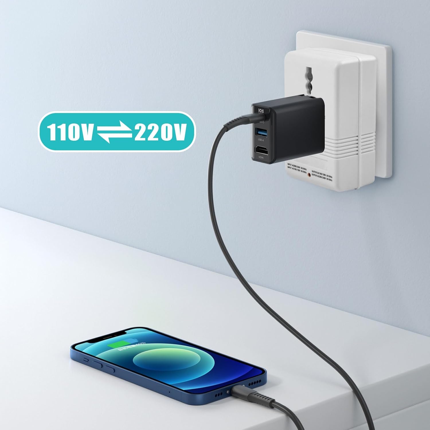 Voltage Converter 110V to 220V Step-Up & Step-Down Power Two-Way Conversion Voltage Converter Transformer for Travel, RV, and Camping (100W-White) - Image 5