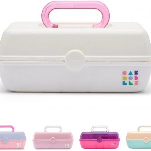 Caboodles Pretty in Petite Makeup Box, Hard Plastic Organizer Box, 2 Swivel Trays, Fashion Mirror, Secure Latch for Safe Travel