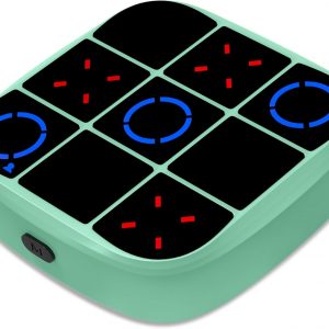 Tic-Tac-Toe Bolt Game, 4-in-1 Handheld Puzzle Games Console, Electronic Tic-Tac-Toe Game for Educational and Memory Growth, Portable Travel Games for Car Ride, Board Games for Kids and Adults (Cyan)