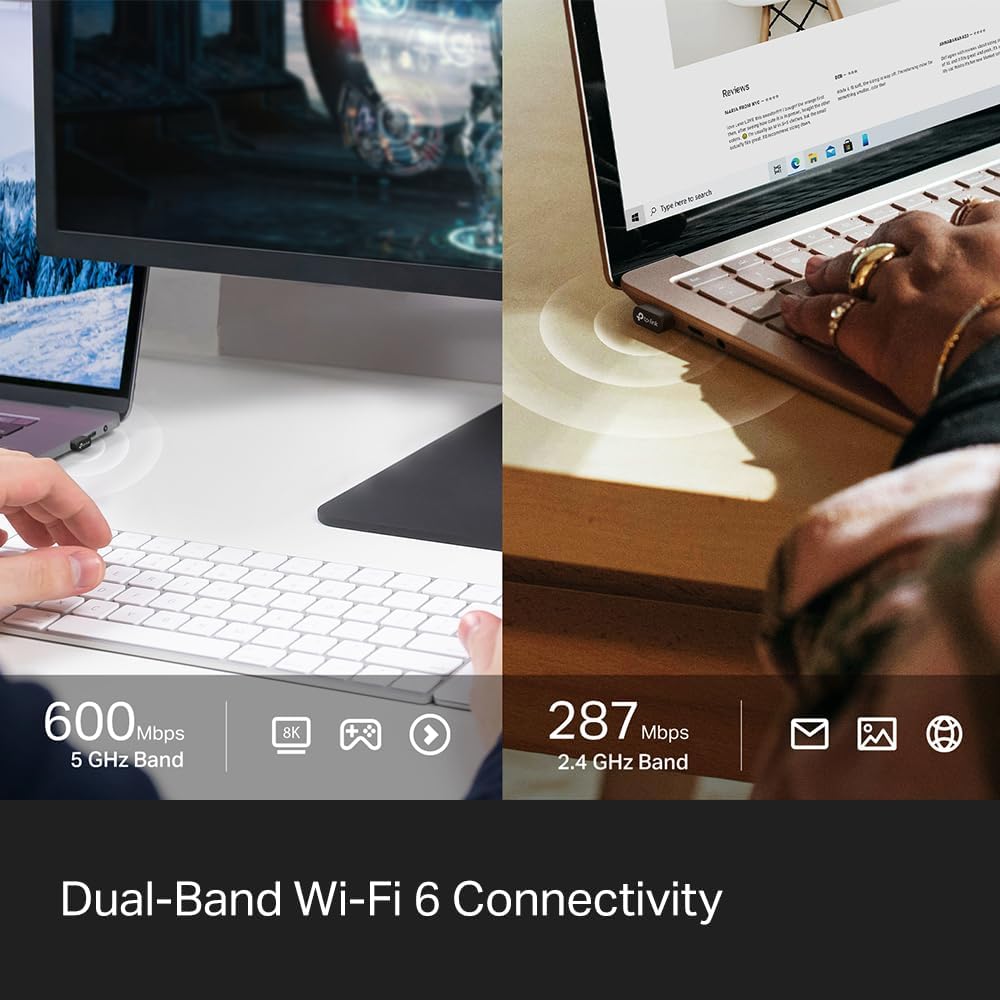 TP-Link 2-in-1 USB Bluetooth WiFi Adapter Archer TX10UB Nano | AX900 WiFi 6 BT 5.3 USB 2.0 Adapter for Desktop PC | Dual-Band WiFi Dongle | OFDMA, MU-MIMO, WPA3 | Travel Size | Supports Windows 11,10 - Image 3